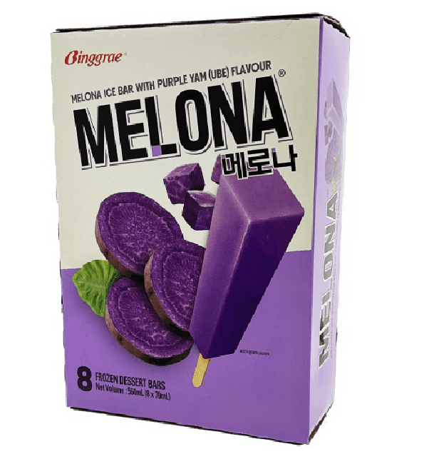 Binggrae Melona Paarse Taro Ijsreep 8x70ml