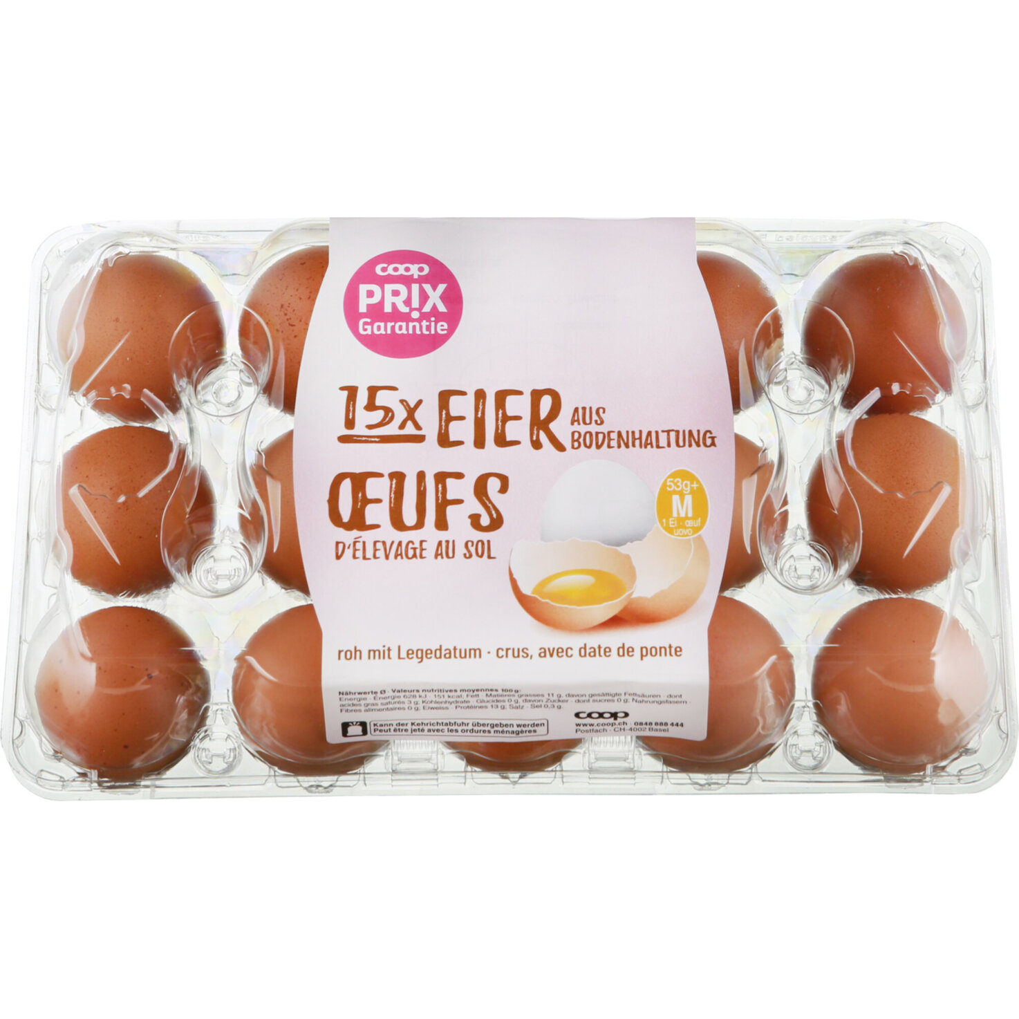 Prix Garantie Eier Bodenhaltung 53g+ 15 Stück