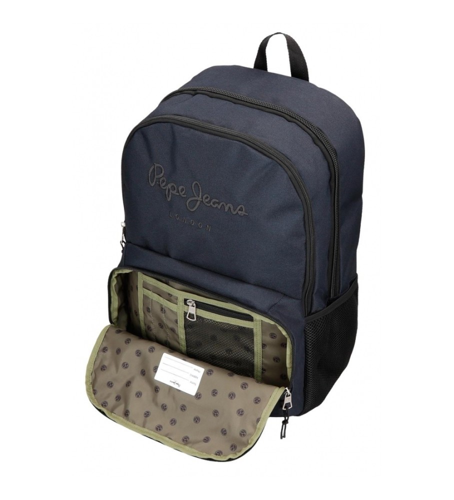 Mochila Pepe Jeans Cromwell com dois compartimentos, 45 cm, preta