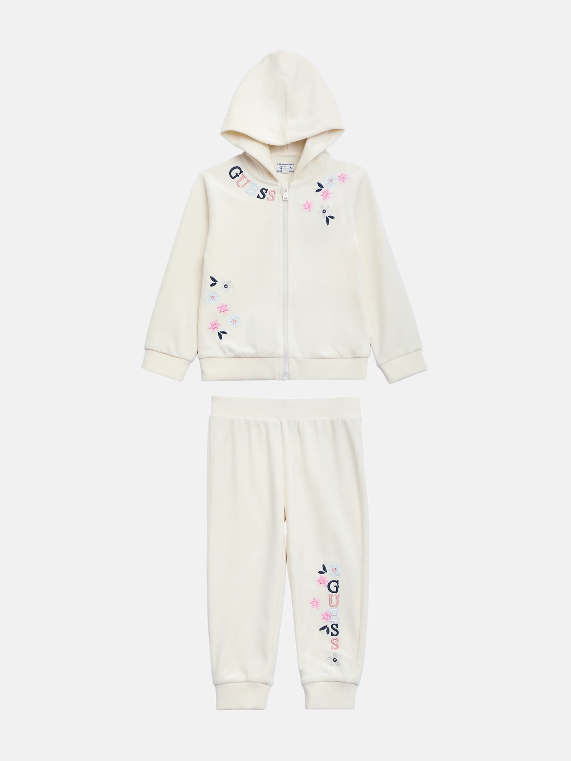 Conjunto de moletom e calça de veludo