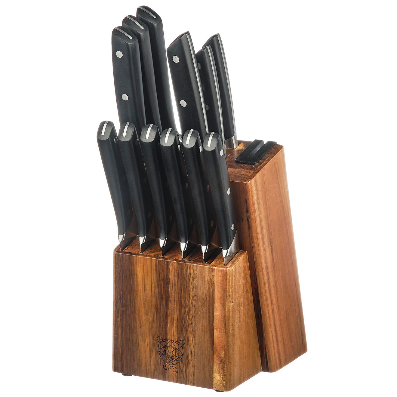 Bjorn Bloc avec couteaux de cuisine et couteaux à steak Erling Loviisa - 14 pièces
