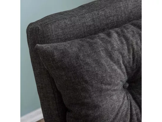 Fauteuil convertible Yolanda Métal Noir et Lin Gris foncé