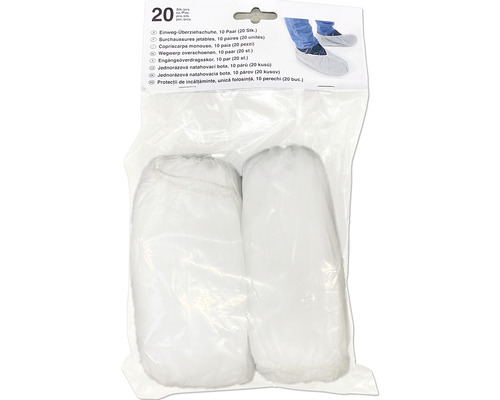 Witte overschoenen, 10 paar, maten 39-46