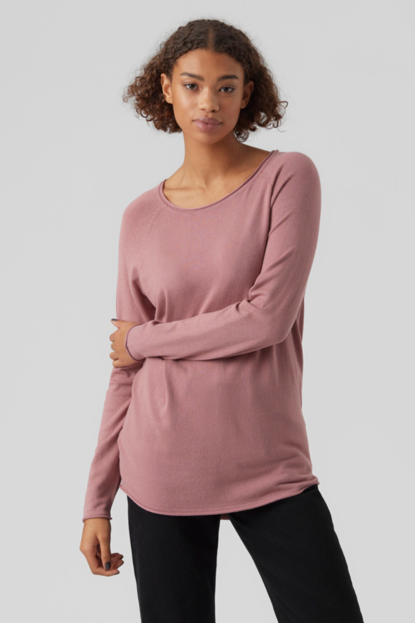 Camiseta básica de manga comprida - Lilás