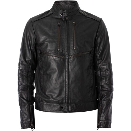 G-Star Raw - Chaqueta De Cuero Motera Negro