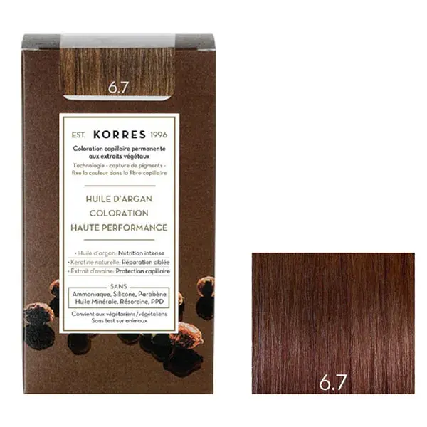 Korres Capillaire Coloration Permanente Blond Foncé Marron 6.7