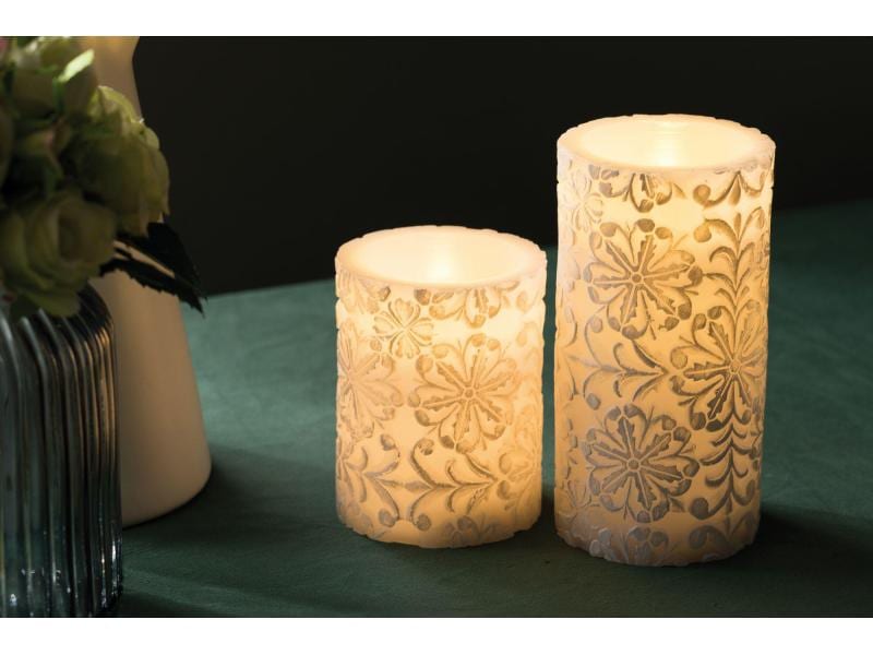 Pauleen LED-Kerzen Set Little Lilac, Ø 7.8 cm, Weiss, 2 Stk LED-Wachskerze, 2er Set