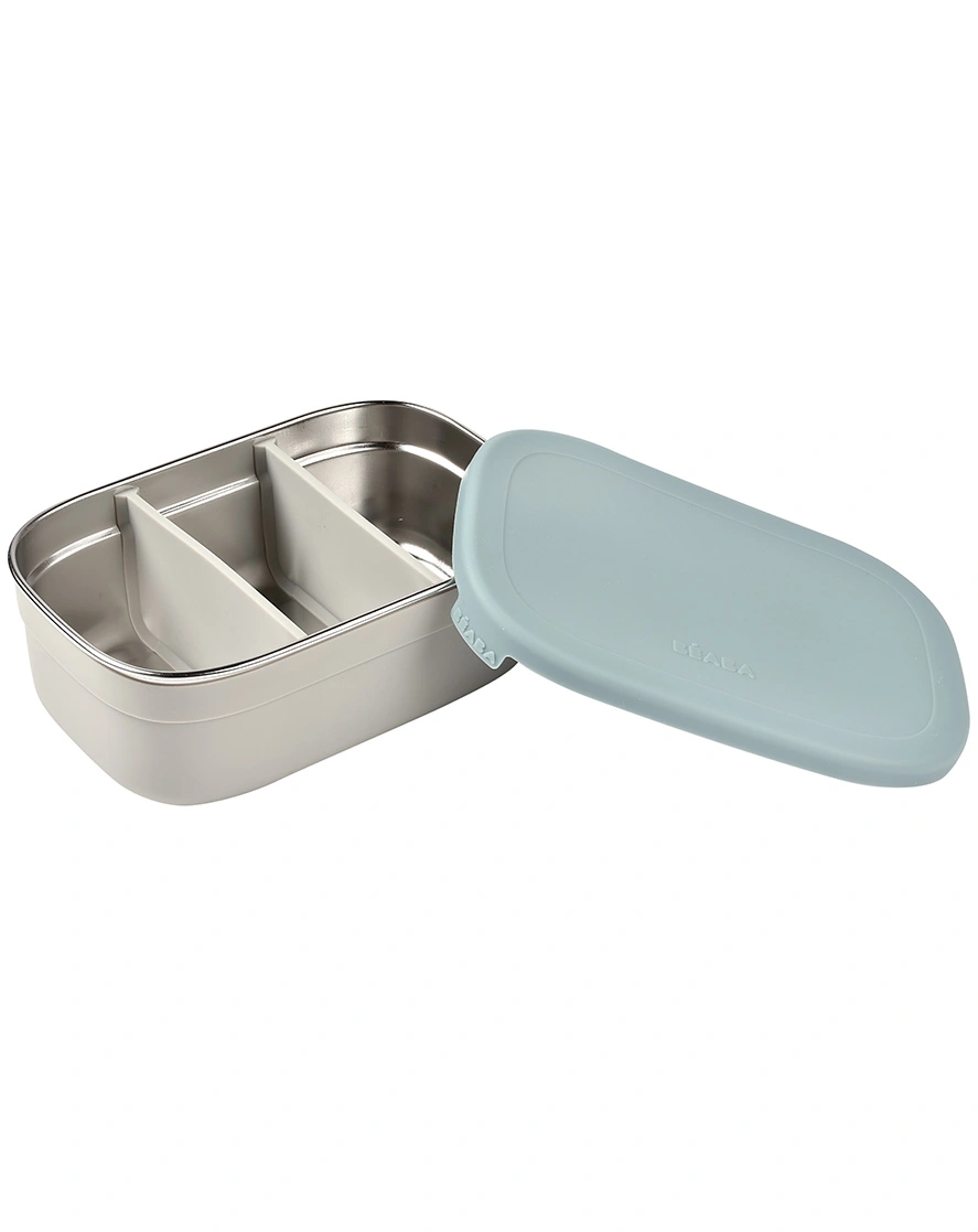 Edelstahl-Brotbox LUNCH mit Trenner in baltic blue