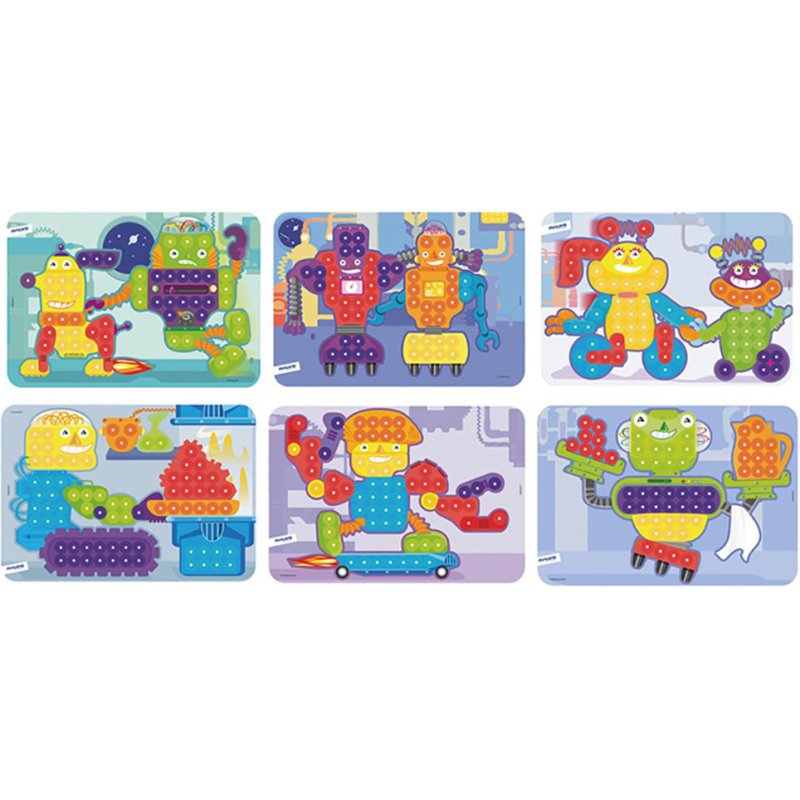 Jeu miniland planches robots 31x21cm pack de 6 unités