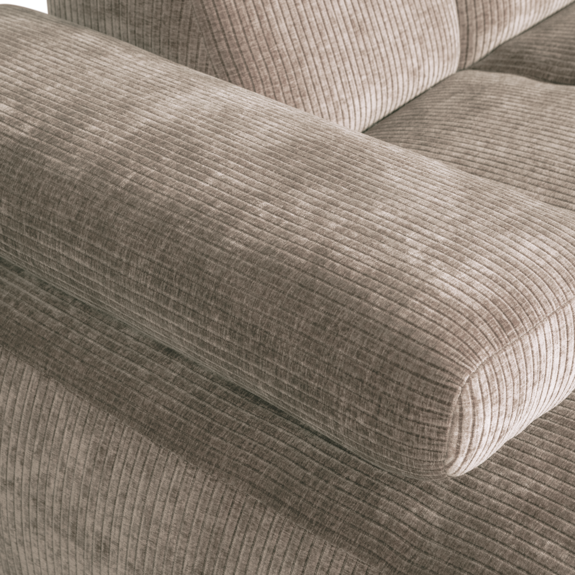 Chaise Longue Mojo Mojo Chaise Longue Links - Geweven Ribstof - Donkerzand