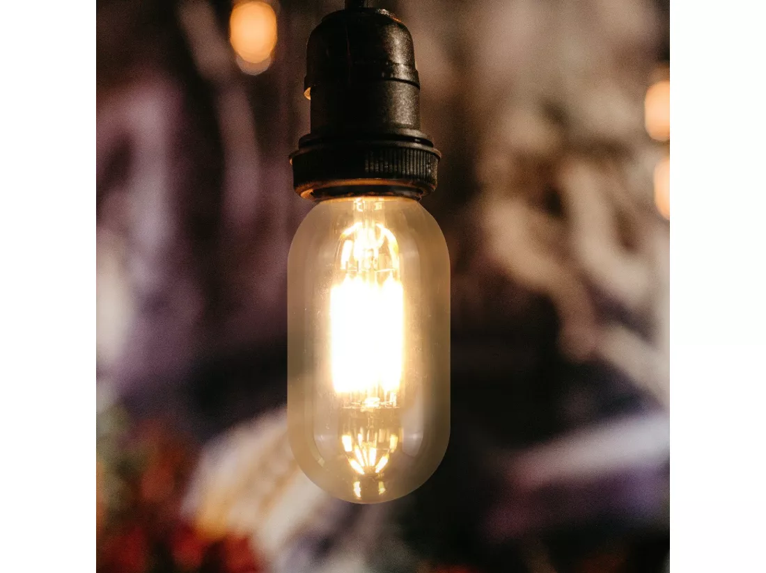 NETTLIFE Lot de 4 ampoules LED E27 blanc chaud vintage T45 4W 2700K style Edison économie d'énergie ampoules en verre