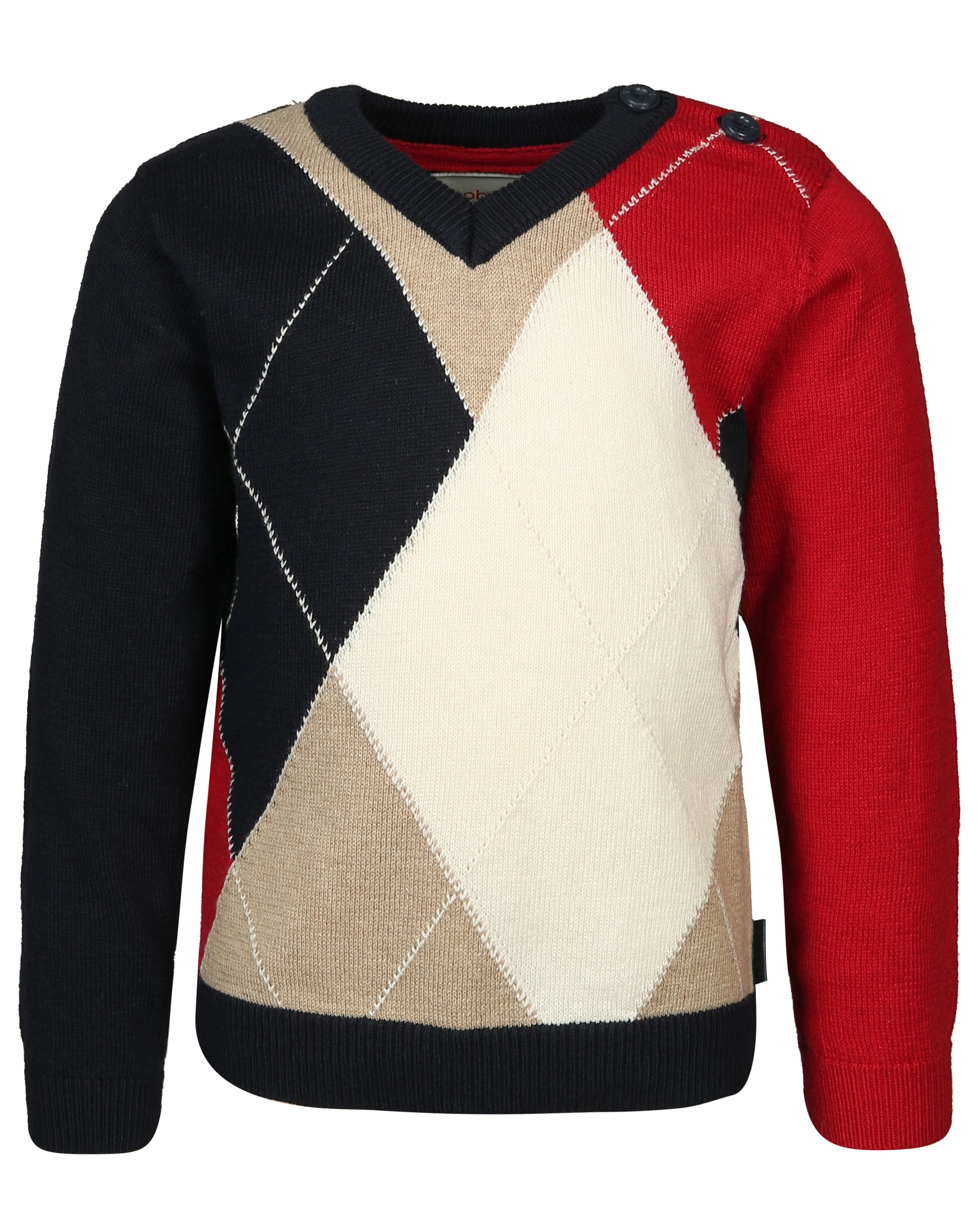 Strickpullover RHOMBUS in blau/rot