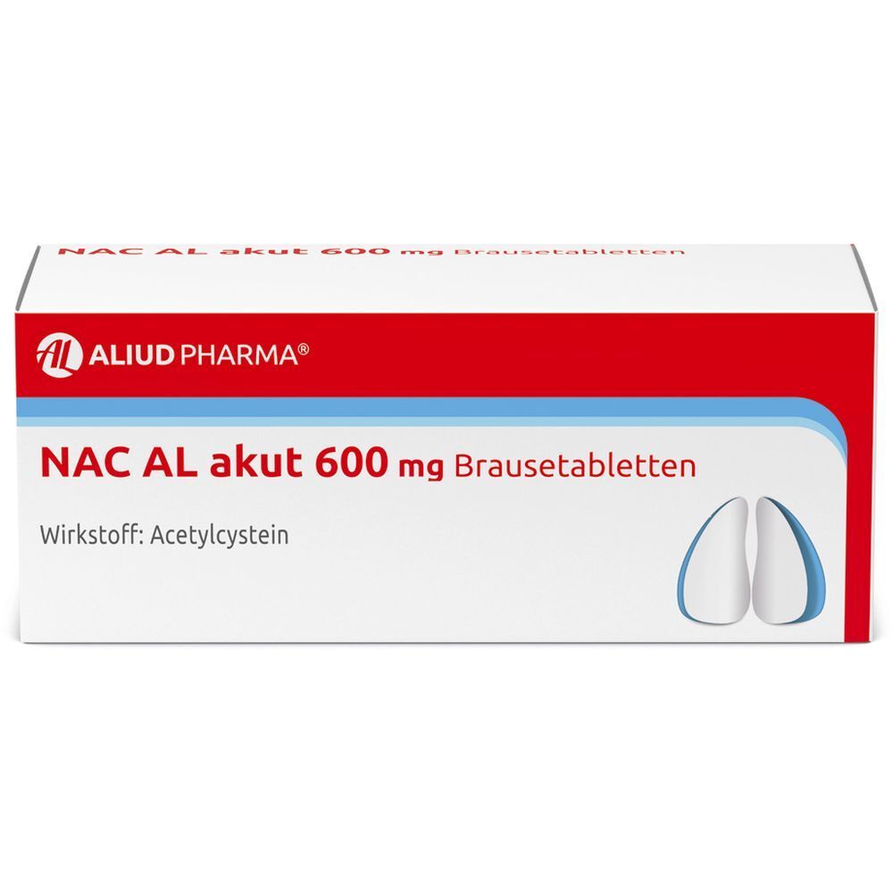 NAC AL akut 600 mg Brausetabletten zur Erleichterung des Abhustens bei erkältungsbedingter Bronchitis (Schleimlöser)