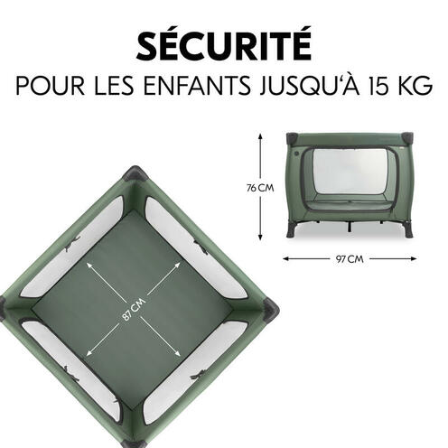 Lit parapluie Sleep N Play SQ set - Vert - HAUCK