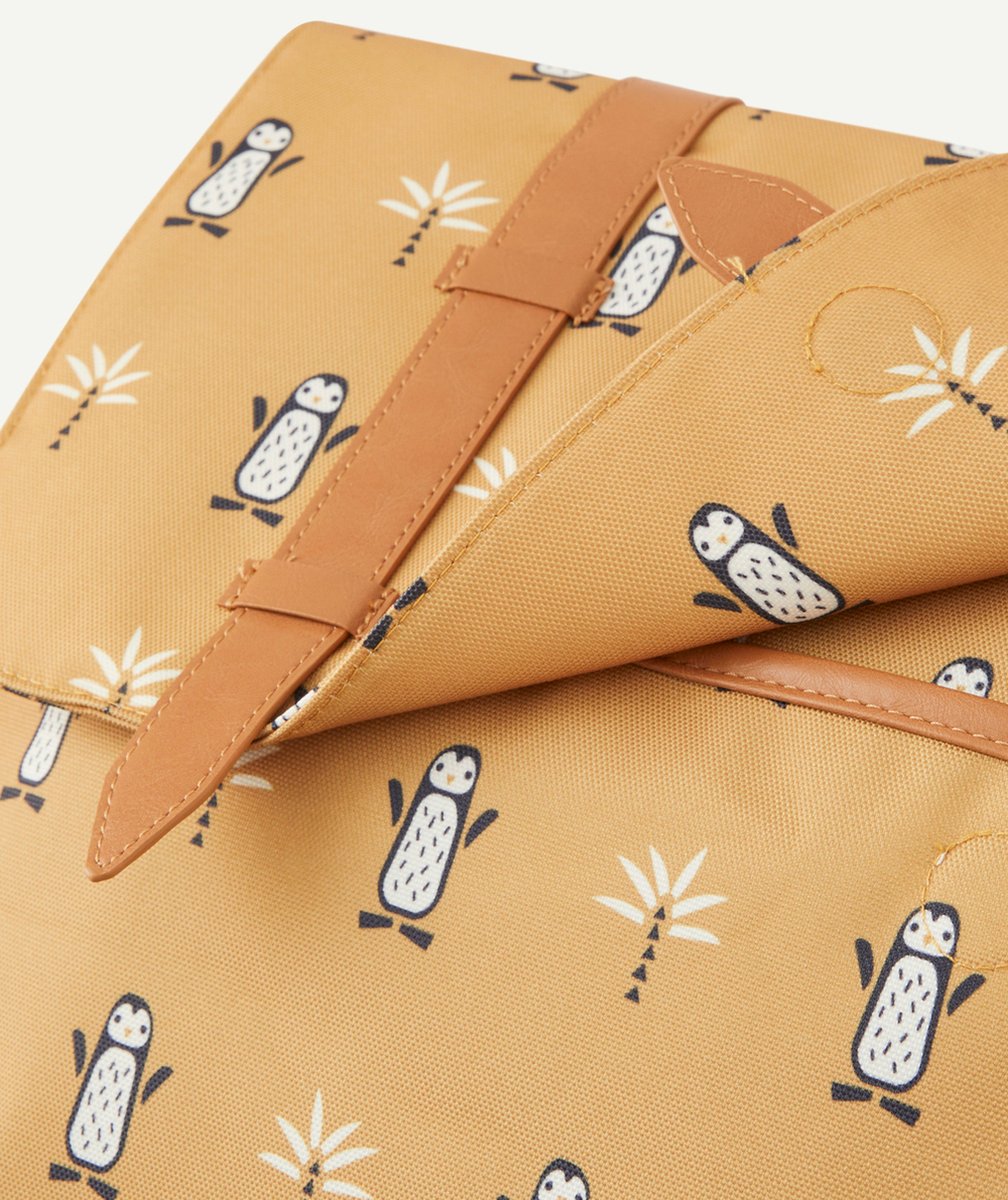 FRESKCARTABLE MOUTARDE AVEC IMPRIMÉ PINGOUIN EN PLASTIQUE RECYCLÉ