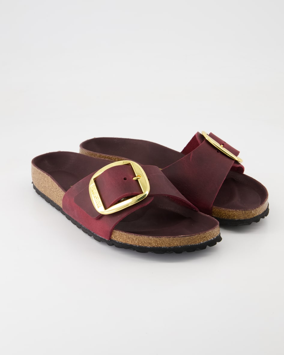 Birkenstock Madrid Big Buckle Pantoletten in Bordeaux