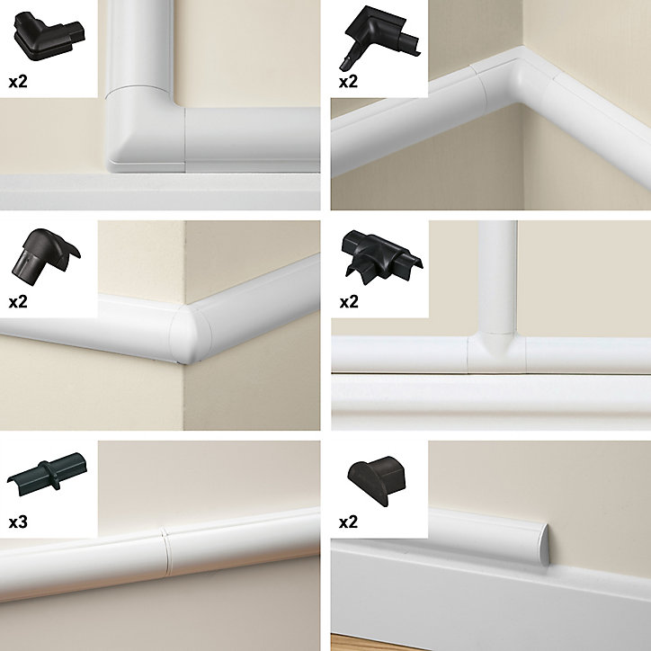 Multi-pack d'accessoires pour goulotte D-Line noire 30 x 15 mm