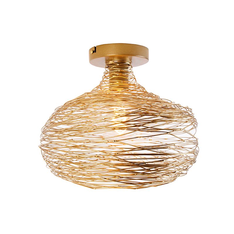 Design plafondlamp goud staal - Sarella