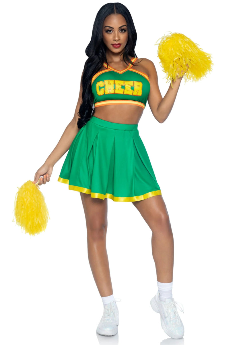 Cheerleader Pak Groen Dames Leg Avenue