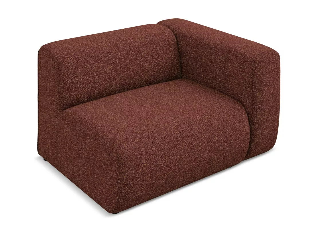 Module avec accoudoirs droit en tissu texturé - bourgogne - EKAHI