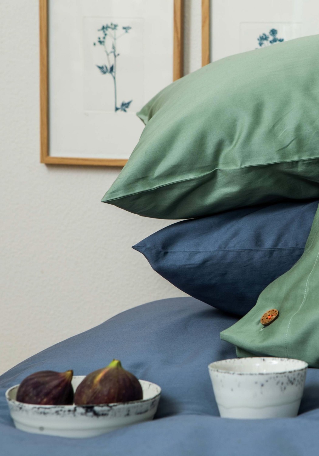 Storyfabrics Kissenbezug Satin Taubenblau