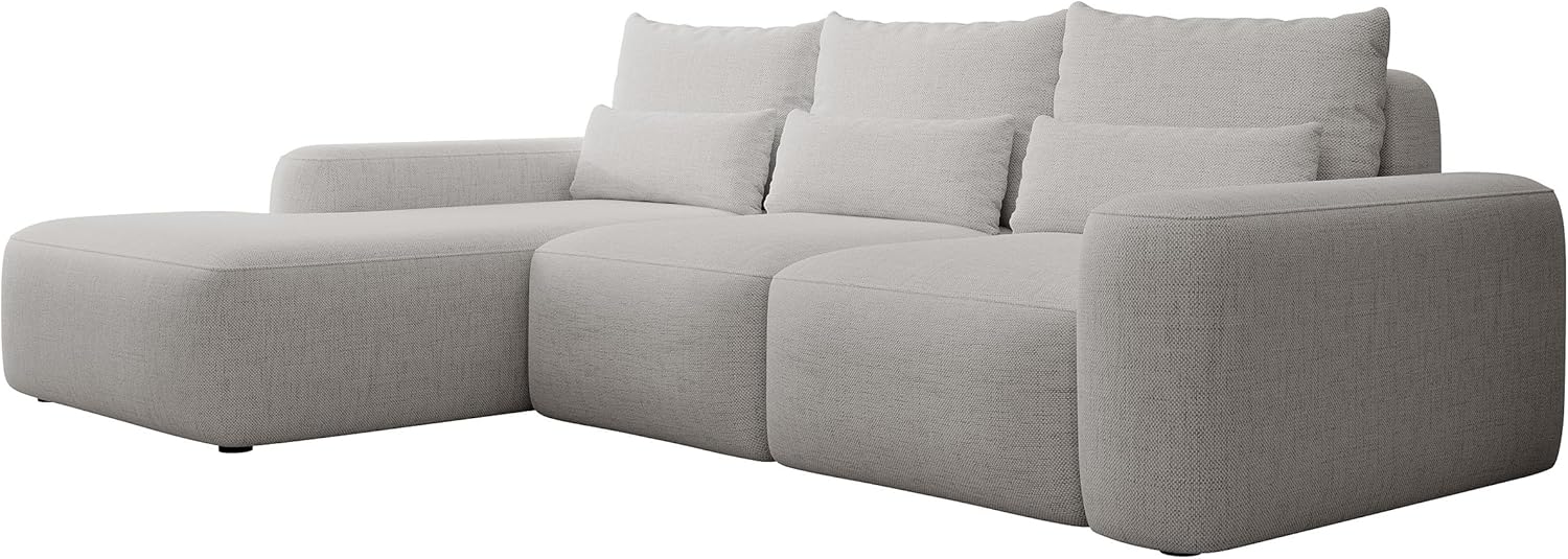 Selsey Sofa Ecksofa Eckcouch Schlafsofa Couch Mit Stauraum Schlaffunktion Pflegeleicht Mit Kissen Lendenkissen L Form Freistehend Links Hydrophobe Chenille Grau Carnos