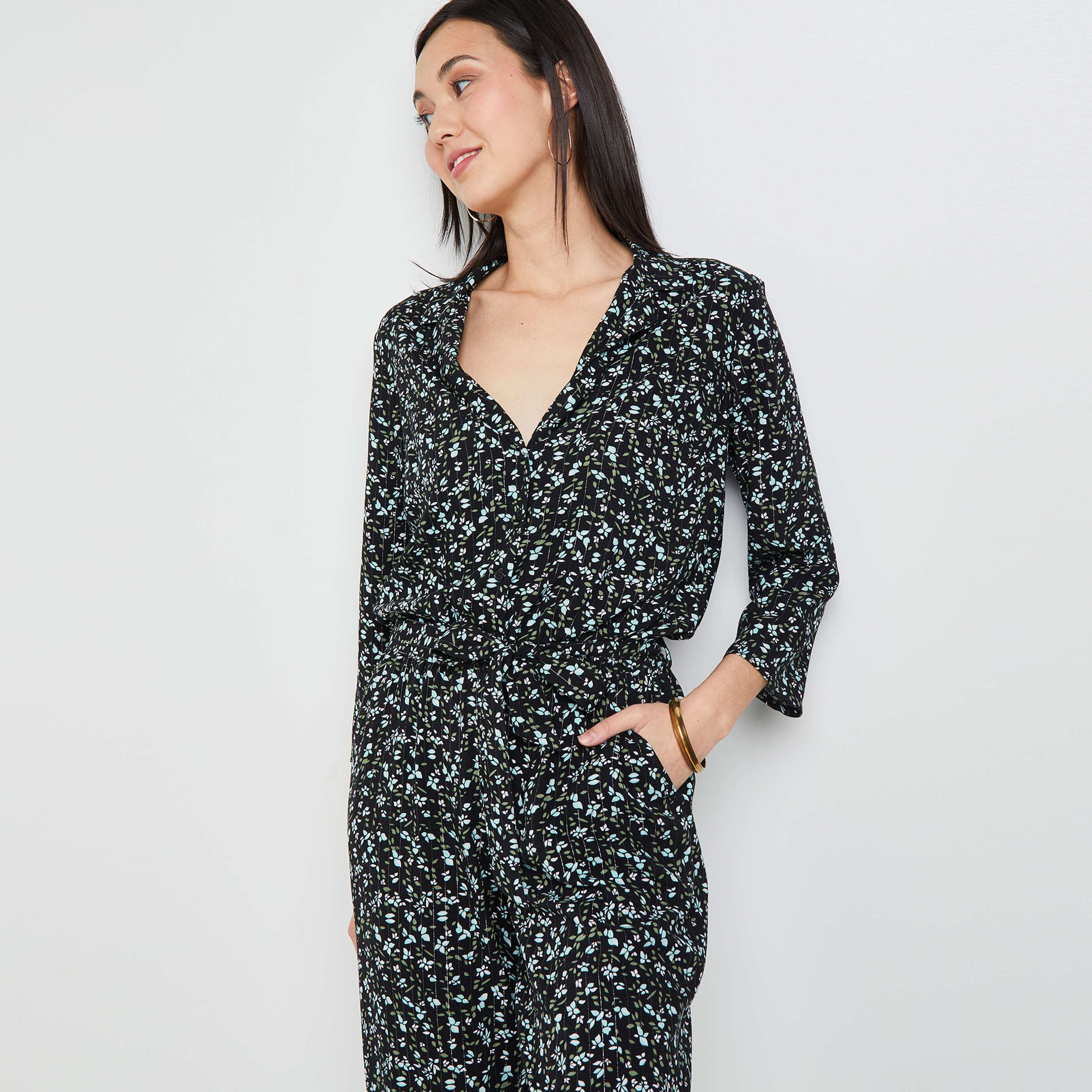 Combinaison chemisier femme - NOIR