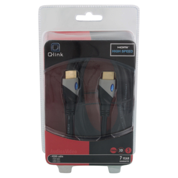 Q-Link HDMI kabel high speed gold plated 3D 5 meter zwart
