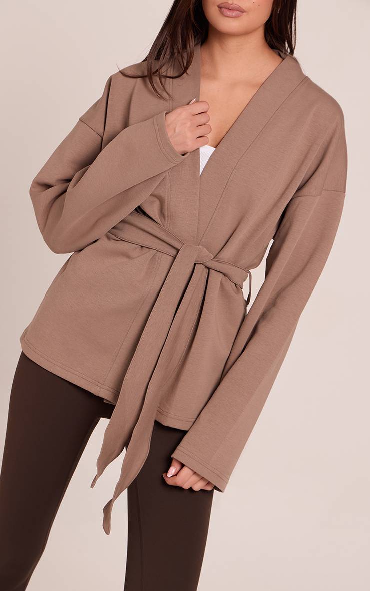 Veste De Yoga En Interlock Avec Lien À Nouer À La Taille