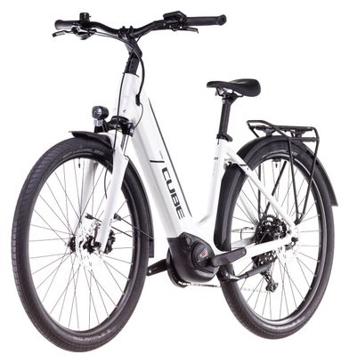 VTC Électrique Cube Touring Hybrid One 625 Easy Entry Shimano Cues 9V 625 Wh 700 mm Blanc Cotton Gris 2025