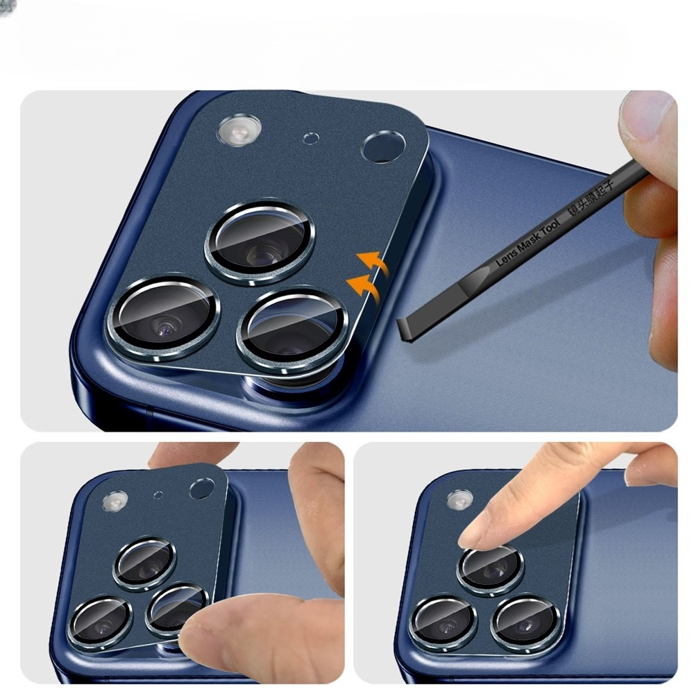 iPhone 17 Pro Kamera Objektiv Protector Vollschutz mit Panzer Glas - Dunkelblau (Tiefblau)