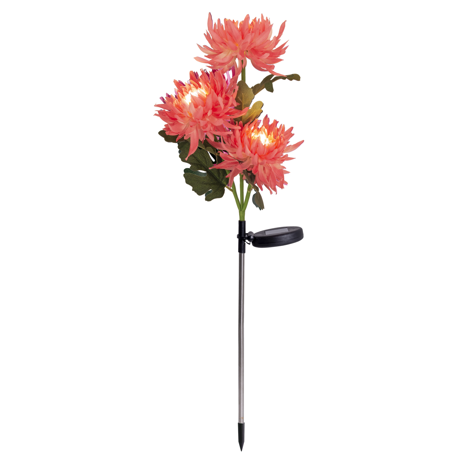 LED-Solar-Erdspieß BLUME -rosé-grün - 79 cm