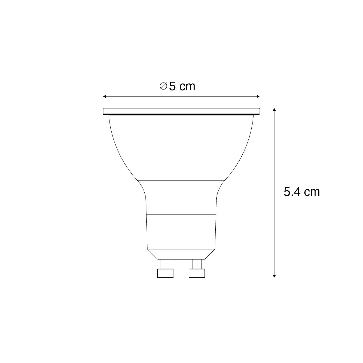GU10 50mm dimbare LED lamp helder 2.5W 450 lm 6500K