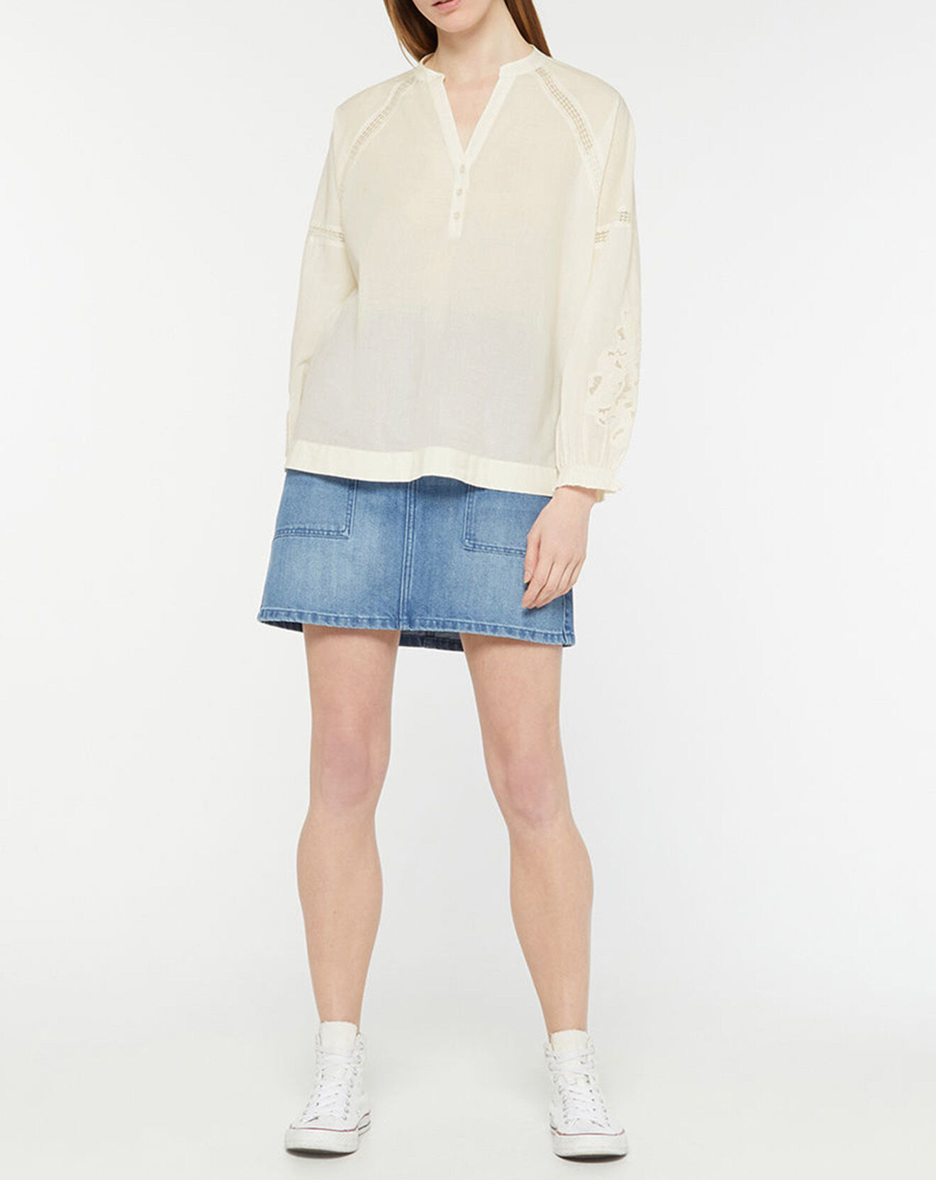 Galeries Lafayette Top en Coton Bio Patmos écru