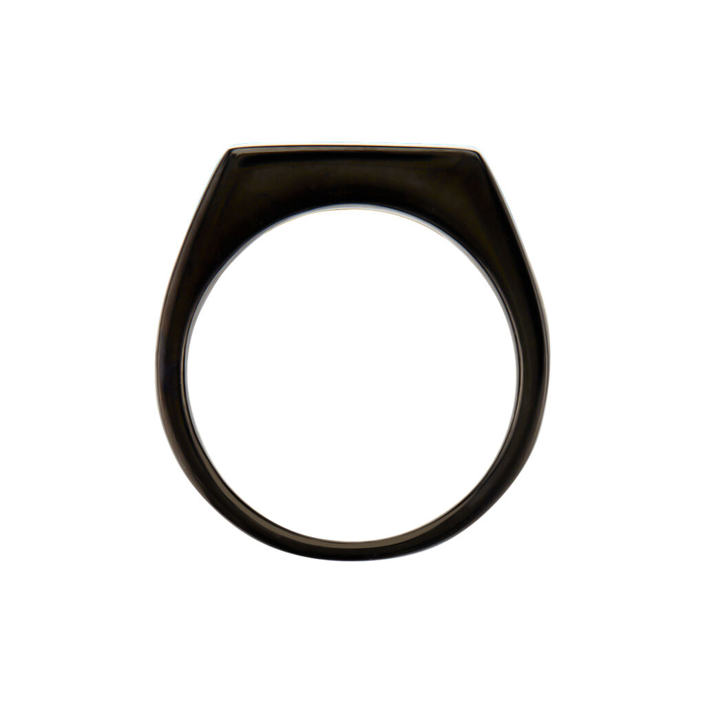 Chevalière Acier Noir Luciano