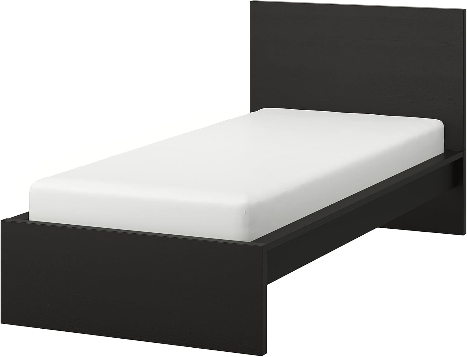 IKEA MALM Bettgestell, hoch, 90x200 cm, Schwarz-Braun/Luröy