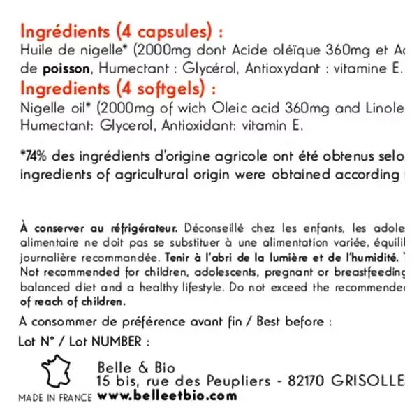 Belle & Bio Nigella 120 cápsulas