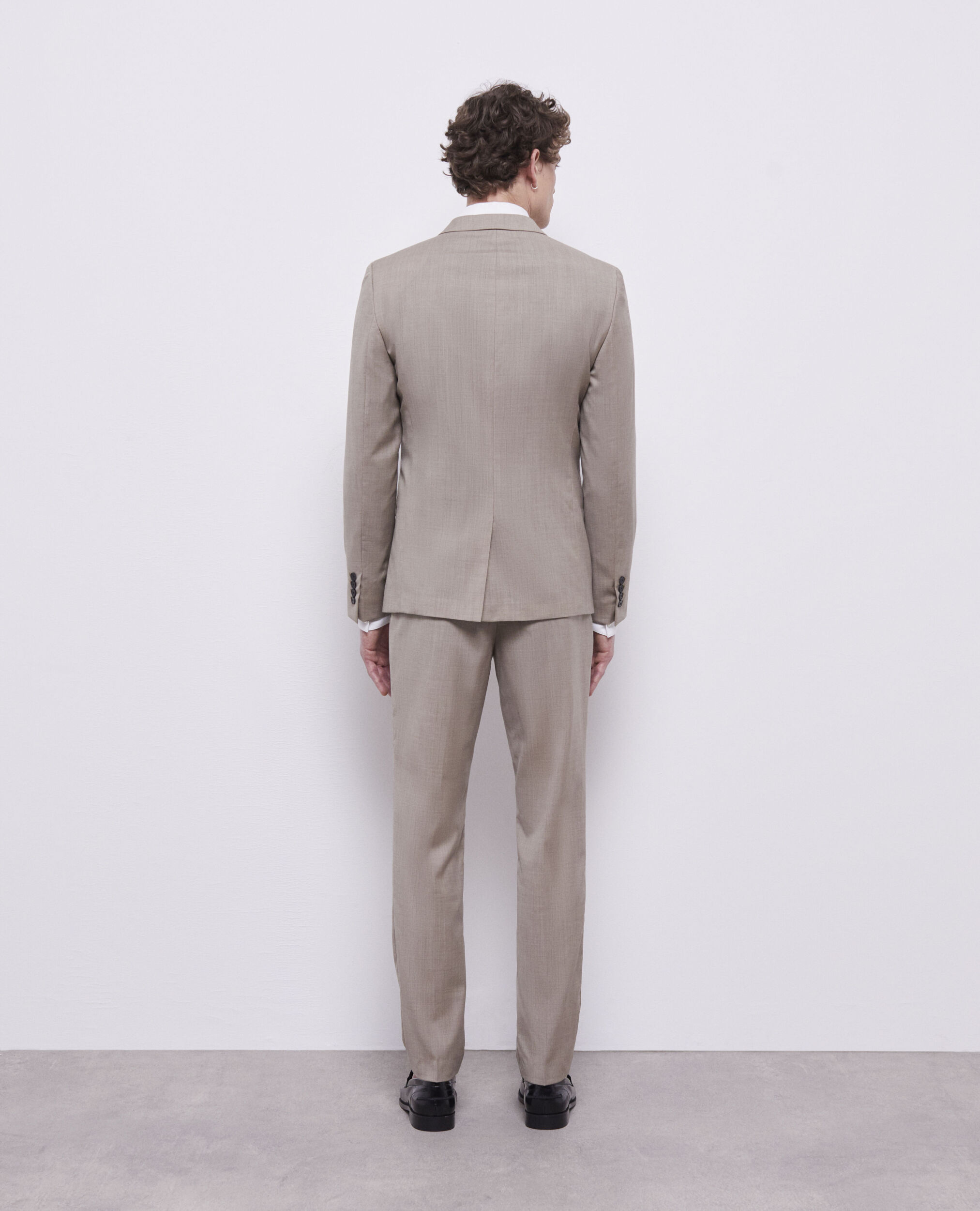 Veste de costume en laine beige