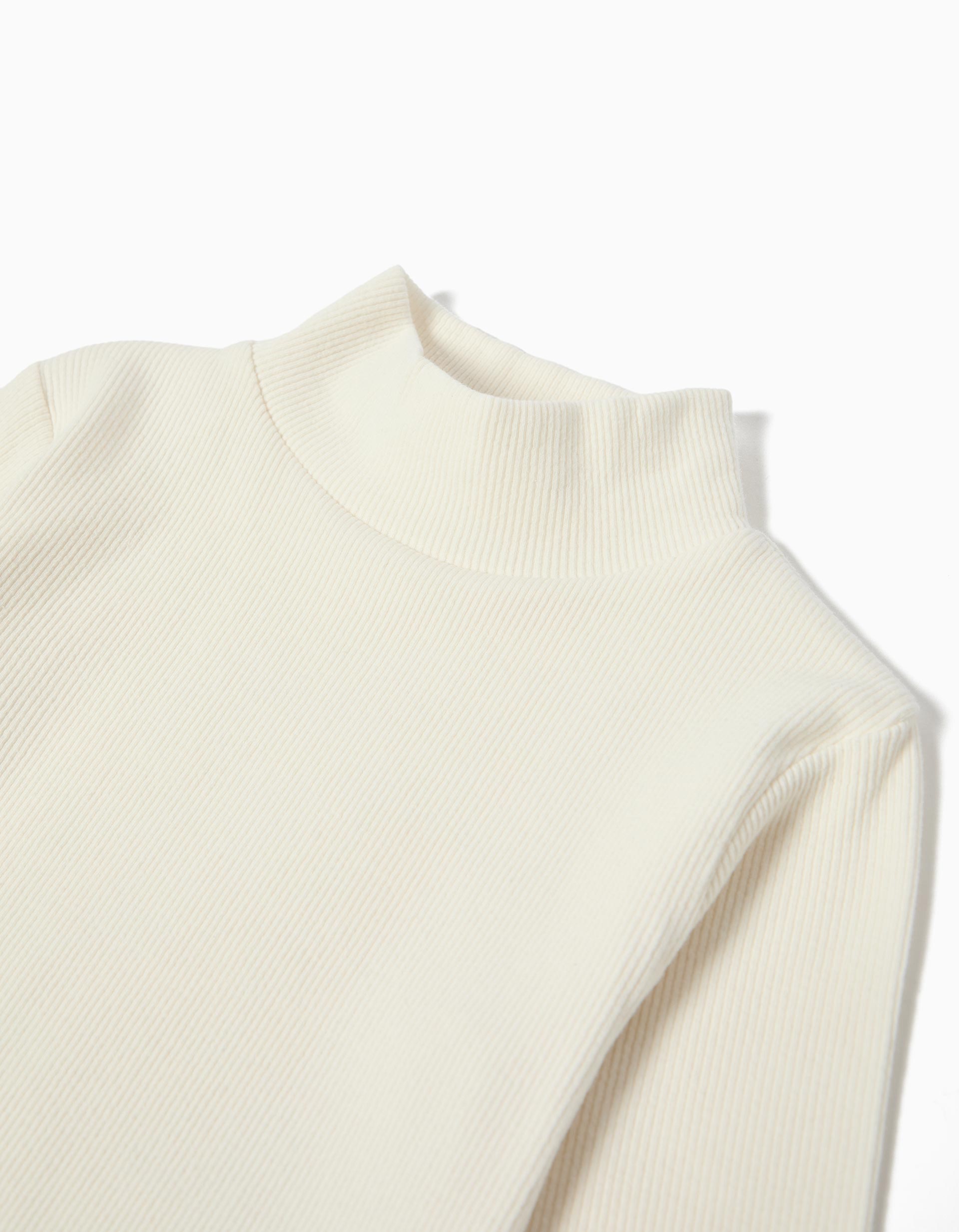 Camisola com Gola Alta, Menina, Branco