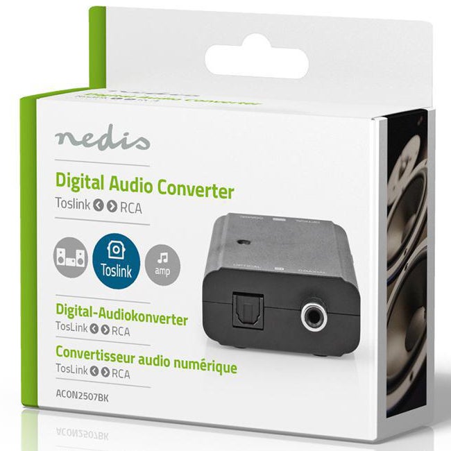 Nedis ACON2507BK audio converter 2-weg Toslink - Coax