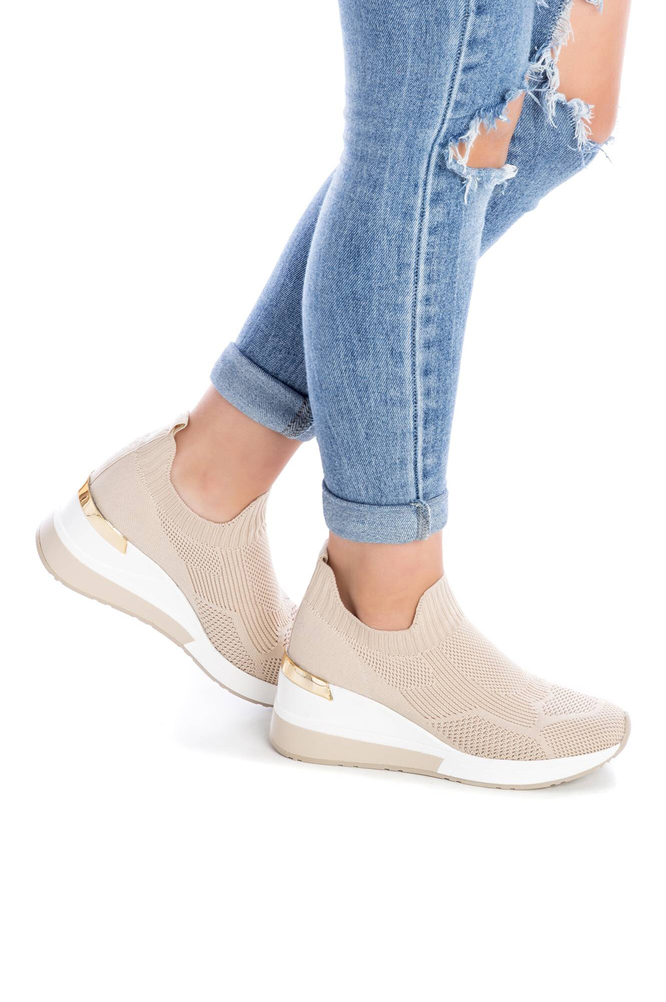 Sapato meia plataforma Xti - marrom