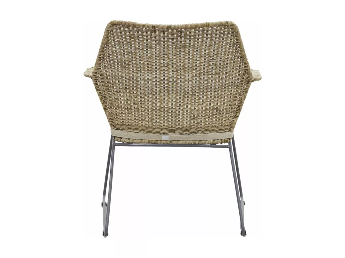 Fauteuil en poelet gris et métal