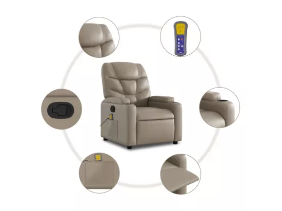 Fauteuil de massage inclinable Cappuccino Similicuir