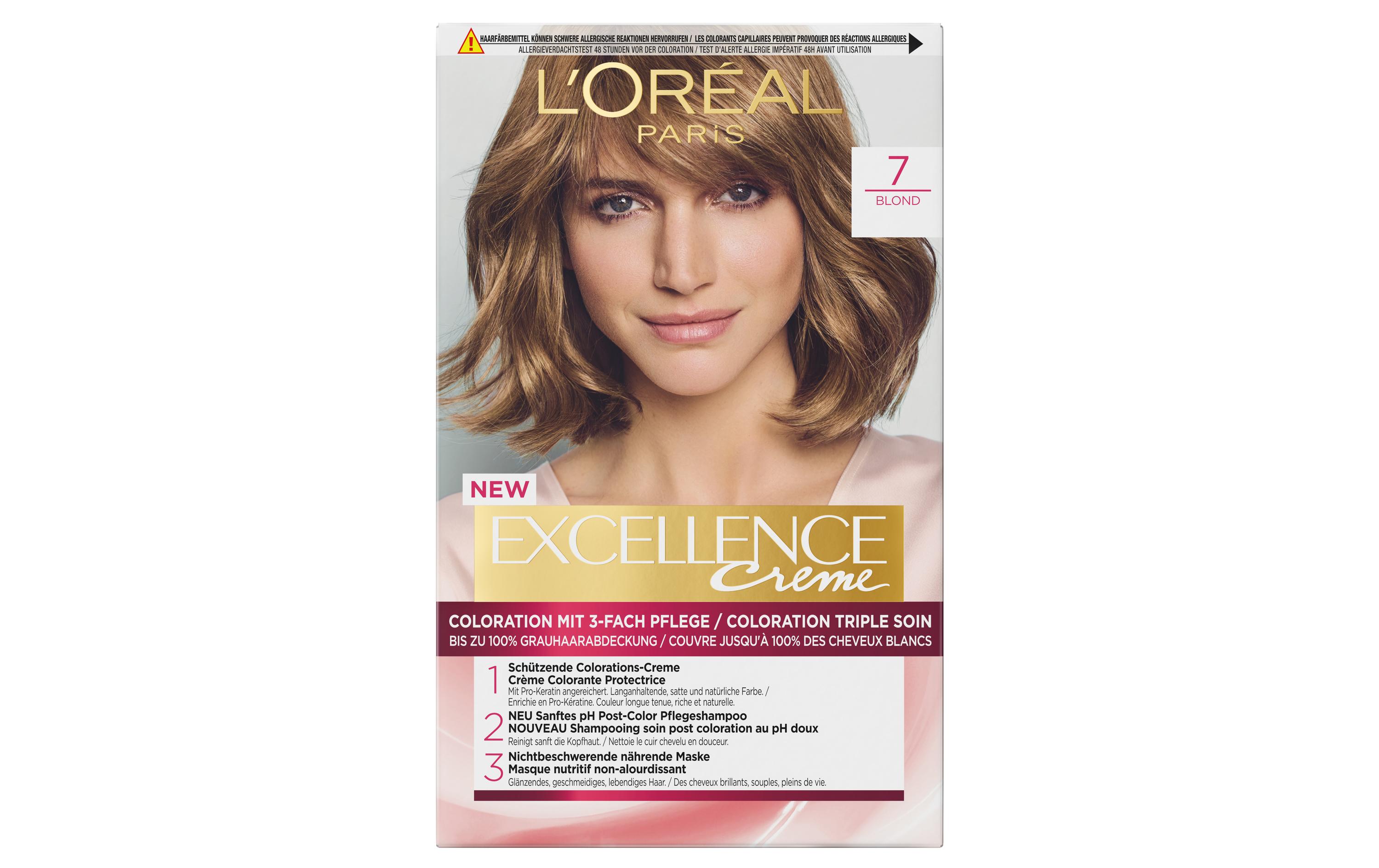 Haarcoloration 7 Blond3-fach Pflege-Coloration