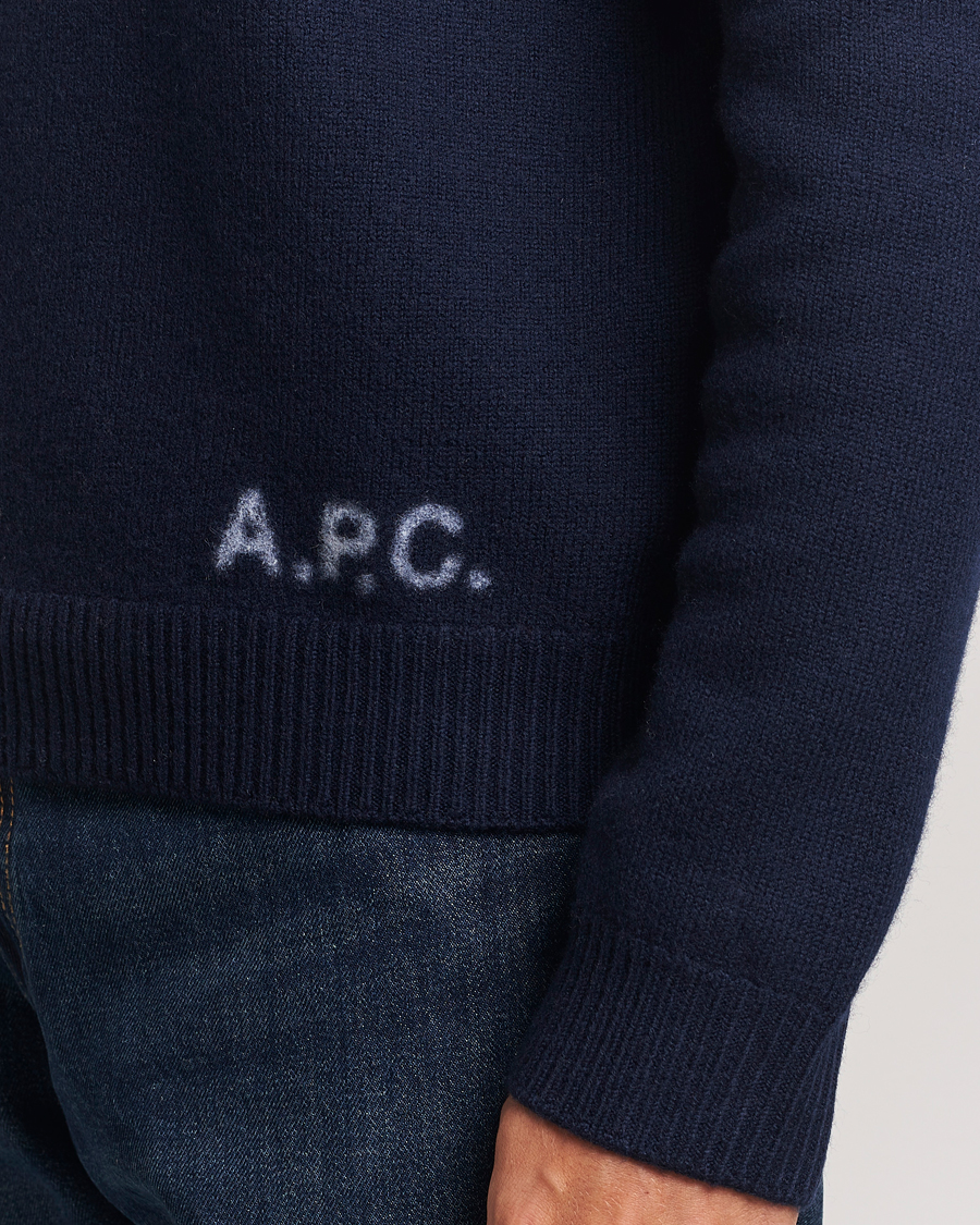 A.P.C. Edward Wool Knitted Sweater Dark Navy