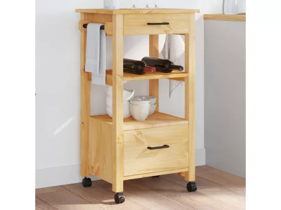 Chariot de cuisine MONZA 48x40x90 cm bois massif de pin