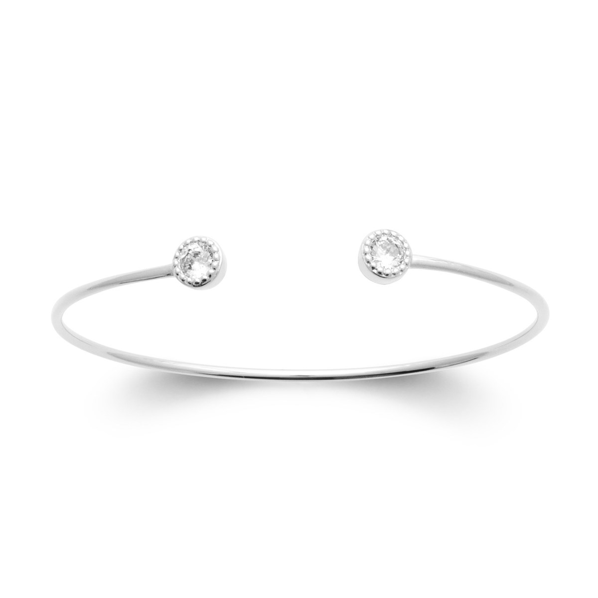 Jonc Brillaxis argent rhodié