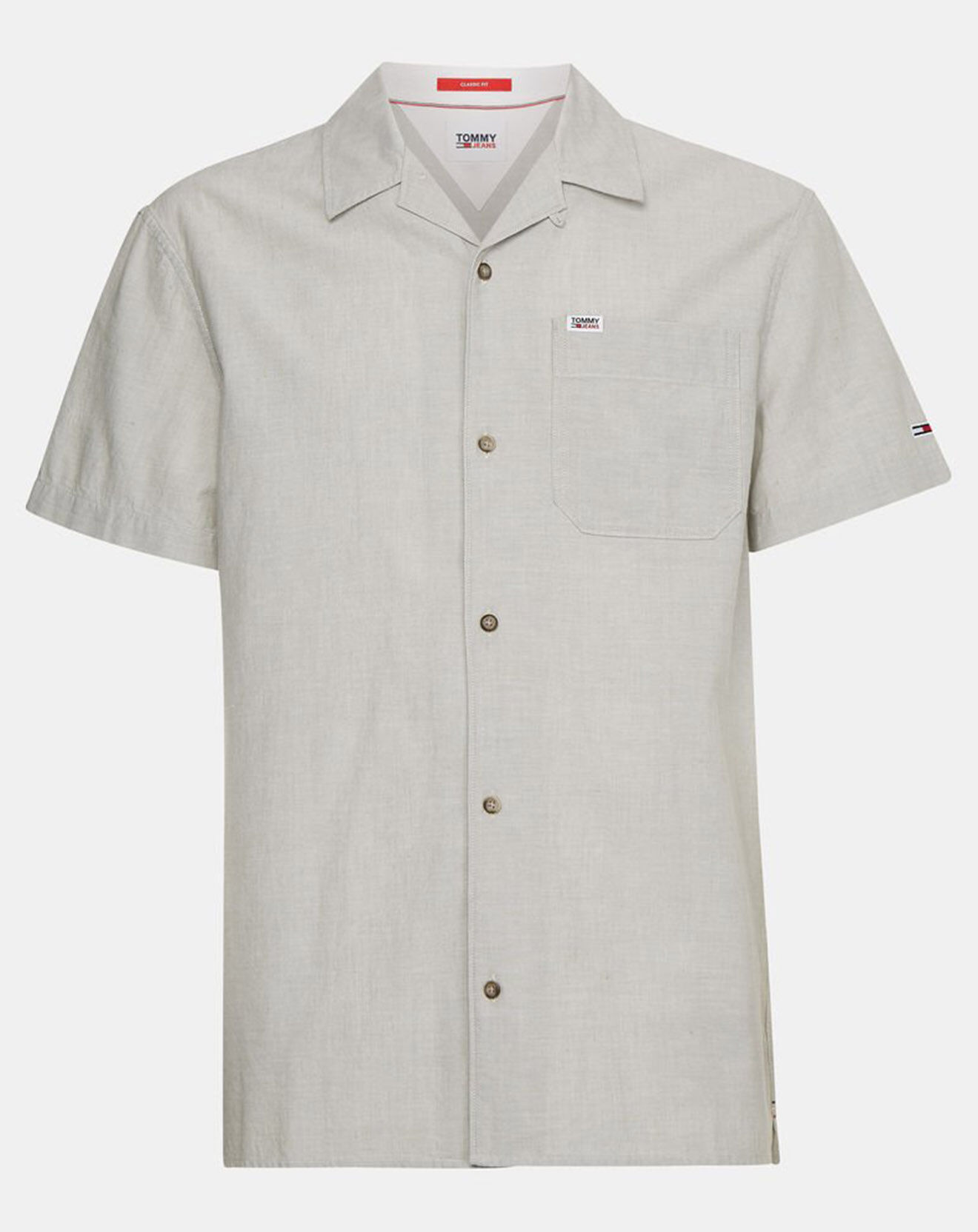 Tommy Jeans Chemisette droite en Coton & Lin Camp grise