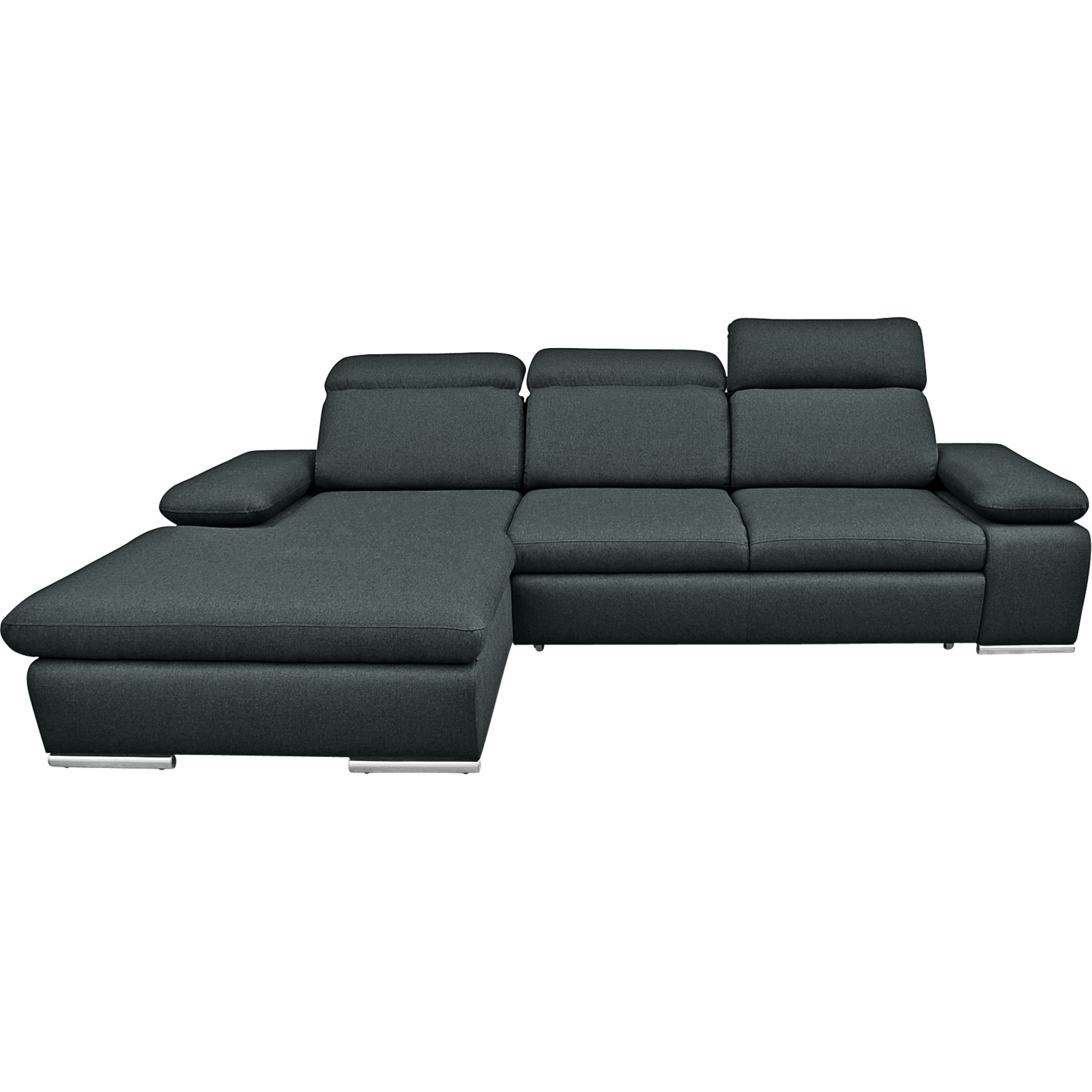 Ecksofa Orlando Stoff, Recamière links Stoff Twist 23 anthr.