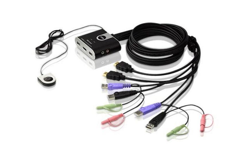 KVM Switch CS692KVM-Switch mit 2 Ports für USB-Eingabegeräte und HDMI-Grafik/Tonübertragung
